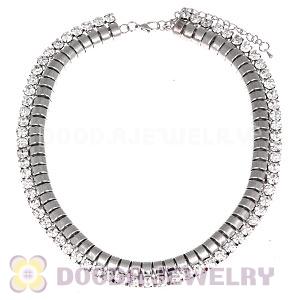 Silver Snake Crystal Chunky Choker Collar Necklaces Wholesale