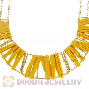 Gold Chains Leather Choker Bib Collar Necklace Wholesale
