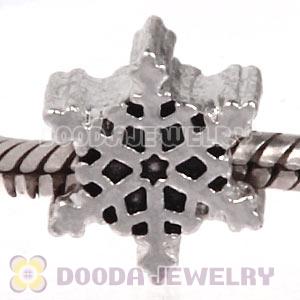 Silver Plated European Christmas Snowflakes Charm Bead Wholesale 