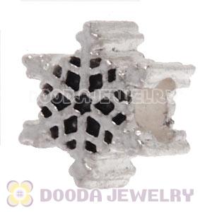 Silver Plated European Christmas Snowflakes Charm Bead Wholesale 