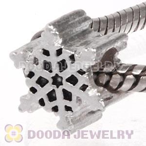 Silver Plated European Christmas Snowflakes Charm Bead Wholesale 