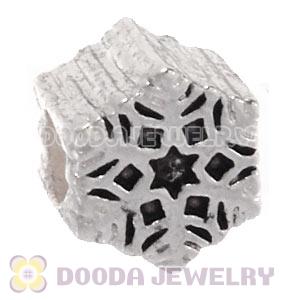 Silver Plated European Christmas Snowflakes Charm Beads Wholesale 