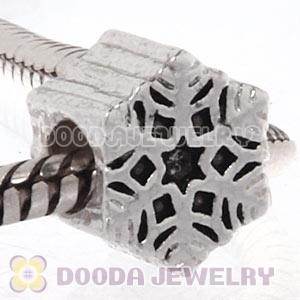 Silver Plated European Christmas Snowflakes Charm Bead Wholesale 