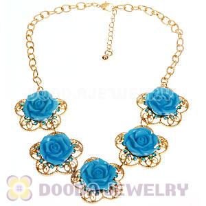 Fashion Crystal Rose Flower Choker Collar Necklace Wholesale
