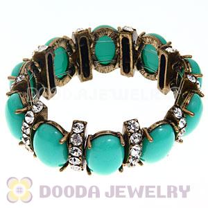 Cheap Turquoise Cabochon And Crystal Stretch Bubble Bracelet Wholesale