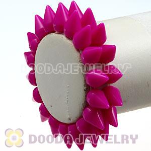 Fashion 2 Rows Rock Punk Spike Rivets Elastic Stretch Bangle Bracelet