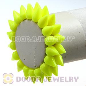 Fashion 2 Rows Rock Punk Spike Rivets Elastic Stretch Bangle Bracelet