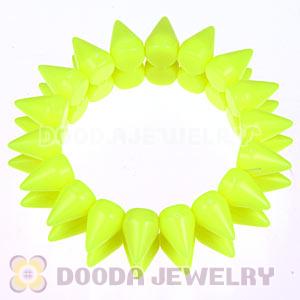 Fashion 2 Rows Rock Punk Spike Rivets Elastic Stretch Bangle Bracelet