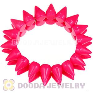 Fashion 2 Rows Rock Punk Spike Rivets Elastic Stretch Bangle Bracelet