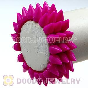 Fashion 3 Rows Rock Punk Spike Rivets Elastic Stretch Bangle Bracelet