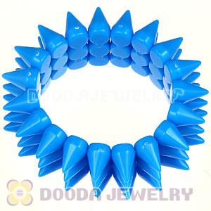 Fashion 3 Rows Rock Punk Spike Rivets Elastic Stretch Bangle Bracelet