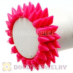 Fashion 3 Rows Rock Punk Spike Rivets Elastic Stretch Bangle Bracelet