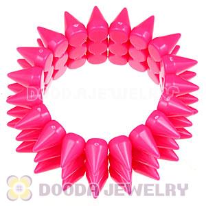 Fashion 3 Rows Rock Punk Spike Rivets Elastic Stretch Bangle Bracelet