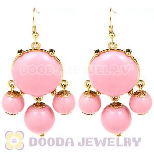 Fashion Gold Plated Pink Drop Bubble Earrings Wholesale