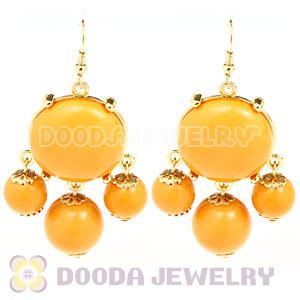 Fashion Gold Plated Drop Yolk Yellow Bubble Earrings Wholesale