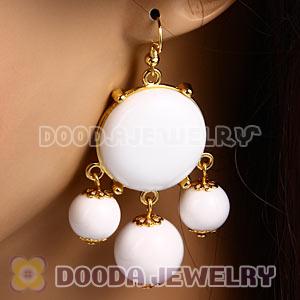 Fashion Gold Plated White Drop Bubble Earrings Wholesale