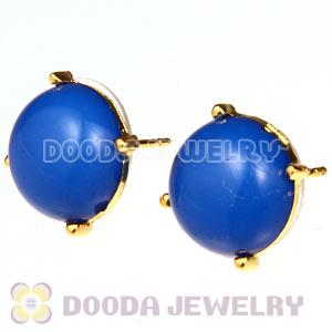 2012 Fashion Gold Plated Dark Blue Bubble Stud Earrings Wholesale
