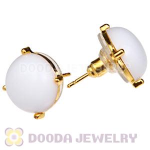2012 Fashion Gold Plated White Bubble Stud Earrings Wholesale
