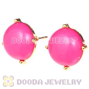 2012 Fashion Gold Plated Pink Bubble Stud Earrings Wholesale