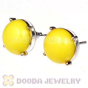 2012 Fashion Silver Plated Yellow Bubble Stud Earrings Wholesale