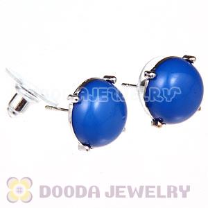 2012 Fashion Silver Plated Dark Blue Bubble Stud Earrings Wholesale