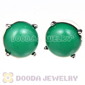 2012 Fashion Silver Plated Dark Green Bubble Stud Earrings Wholesale