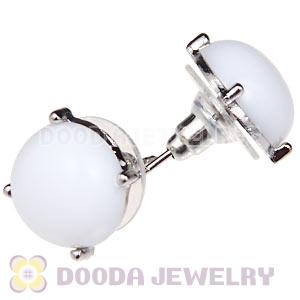 2012 Fashion Silver Plated White Bubble Stud Earrings Wholesale