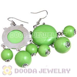 Fashion Silver Plated Drop Olivine Bubble Earrings Resin Wholesale