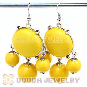Fashion Silver Plated Drop Yellow Bubble Earrings Wholesale