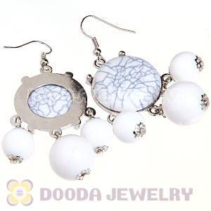 Fashion Silver Plated Drop White Bubble Earrings Turquoise Wholesale