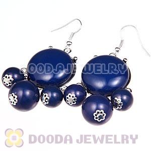 Fashion Silver Plated Drop Navy Bubble Earrings Resin Wholesale