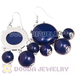 Fashion Silver Plated Drop Navy Bubble Earrings Resin Wholesale