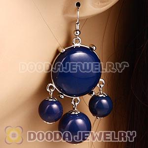 Fashion Silver Plated Drop Navy Bubble Earrings Resin Wholesale