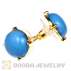 2012 Fashion Gold Plated Blue Bubble Stud Earrings Wholesale