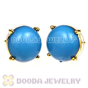 2012 Fashion Gold Plated Blue Bubble Stud Earrings Wholesale