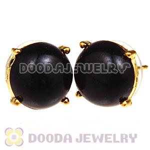 2012 Fashion Gold Plated Black Bubble Stud Earrings Wholesale