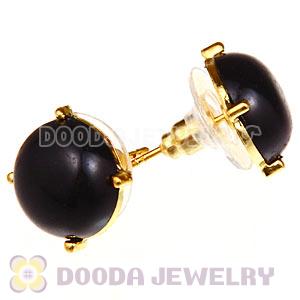 2012 Fashion Gold Plated Black Bubble Stud Earrings Wholesale