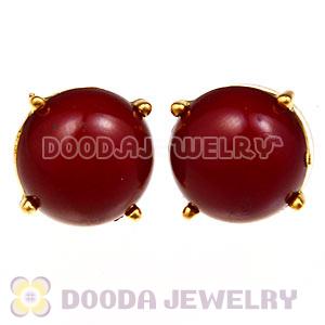 2012 Fashion Gold Plated Red Bubble Stud Earrings Wholesale