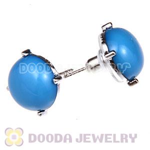 2012 Fashion Silver Plated Blue Bubble Stud Earrings Wholesale