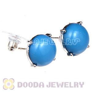 2012 Fashion Silver Plated Blue Bubble Stud Earrings Wholesale