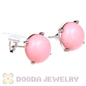 2012 Fashion Silver Plated Pink Bubble Stud Earrings Wholesale