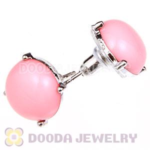 2012 Fashion Silver Plated Pink Bubble Stud Earrings Wholesale