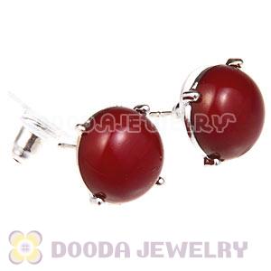 2012 Fashion Silver Plated red Bubble Stud Earrings Wholesale