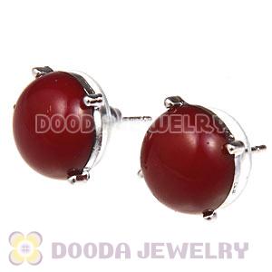 2012 Fashion Silver Plated red Bubble Stud Earrings Wholesale