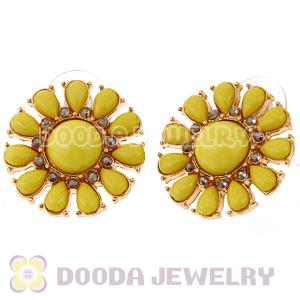 Fashion Yellow Resin Flower Bubble Stud Earring Wholesale