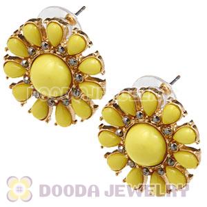 Fashion Yellow Resin Flower Bubble Stud Earring Wholesale