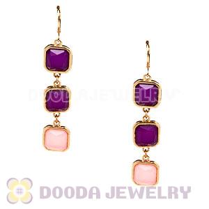 Fashion Gold Plated Drop Resin Bubble Earrings Wholesale