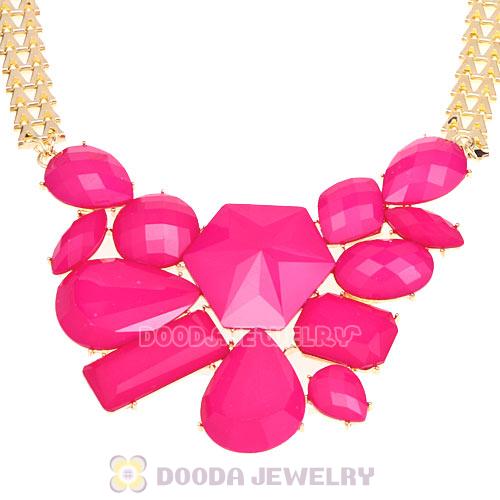 Chunky Chain Candy Resin Geometry Choker Bib Necklace Wholesale