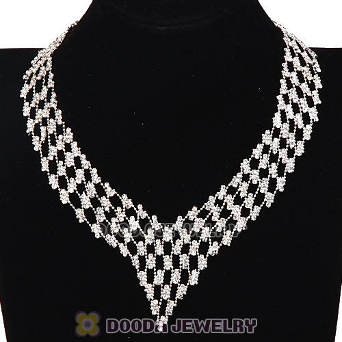 Chunky Multilayer Crystal Choker Collar Bib Necklace Wholesale