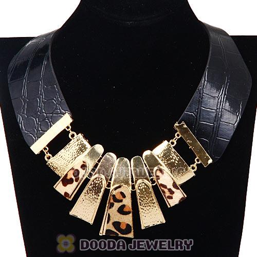 Punk Retro Leopard Leather Choker Collar Bib Necklace Wholesale